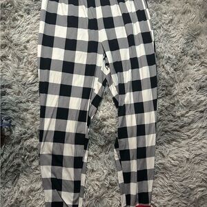 Holiday Time Black and White Plaid Pajama Pants